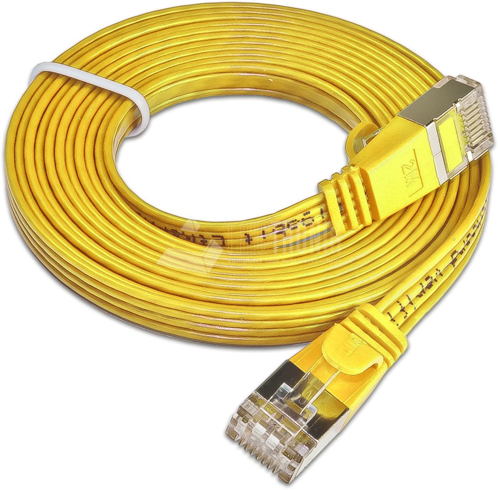 SLIM CAT6 Patchcords FLAT design - U/FTP shielded - yellow
