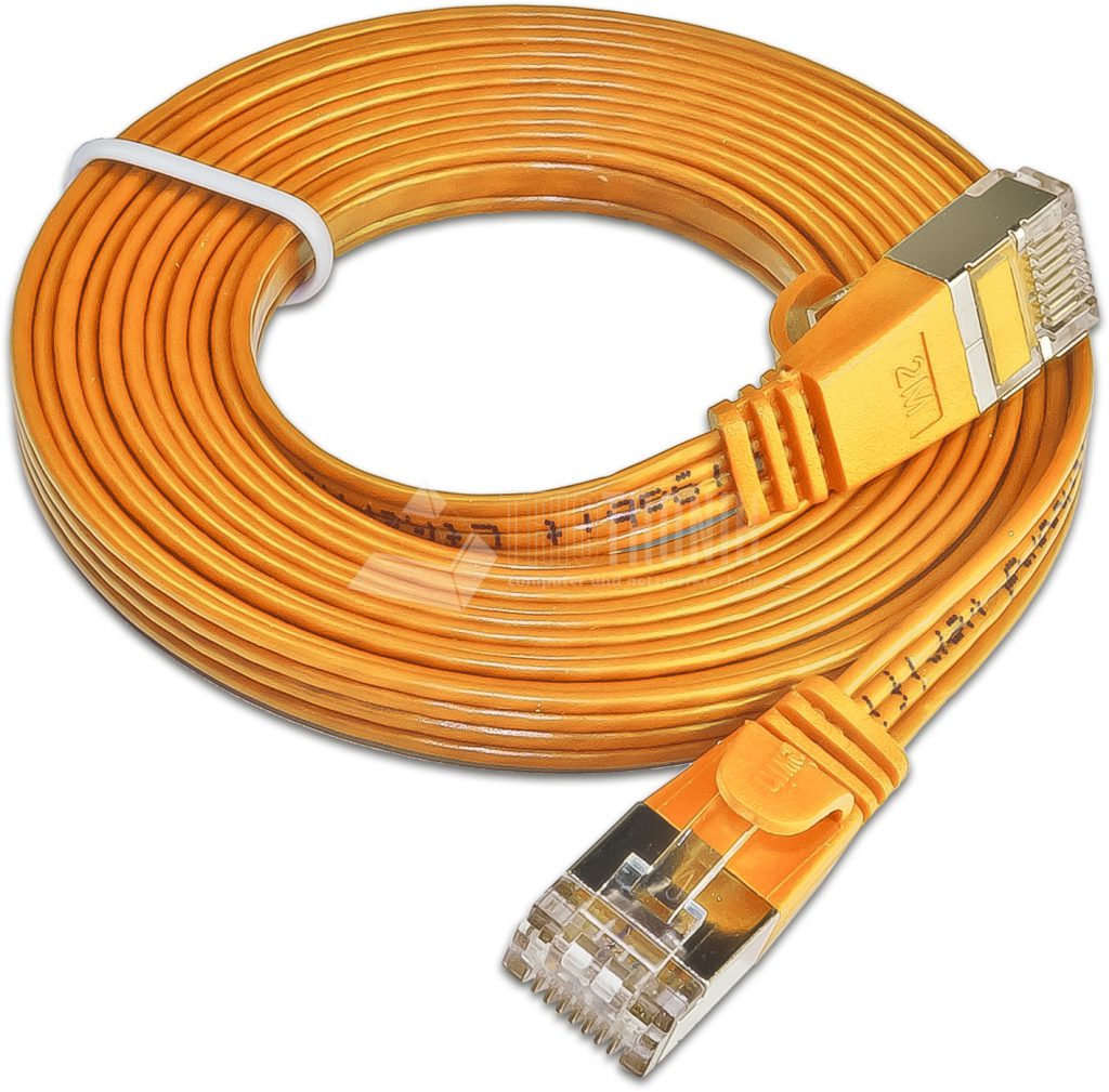 SLIM CAT6 Patchcords FLAT design - U/FTP shielded - orange