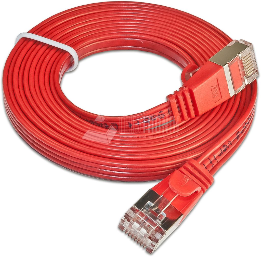 SLIM CAT6 Patchcords FLAT design - U/FTP shielded - red
