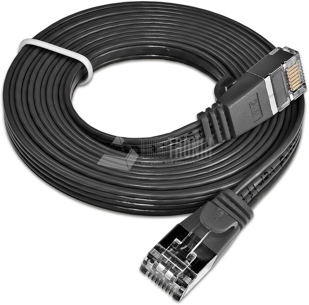 SLIM CAT6 Patchcords FLAT design - U/FTP shielded - black