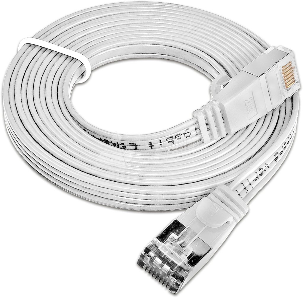 SLIM CAT6 Patchcords FLAT design - U/FTP shielded - white