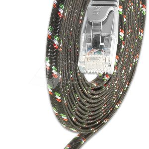 SLIM CAT6 Patchcords FLAT design with Nylon sheath- UTP - grey