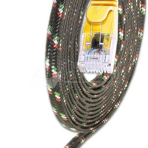 SLIM CAT6 Patchcords FLAT design with Nylon sheath- UTP - yellow