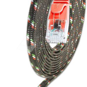 SLIM CAT6 Patchcords FLAT design with Nylon sheath- UTP - red