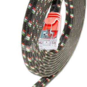 SLIM CAT6 Patchcords FLAT design with Nylon sheath- F/FTP - red