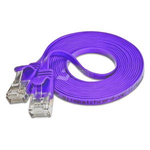 SLIM CAT6 Patchcords FLAT design - UTP unshielded - violet