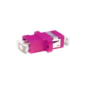 Adapter BKT FO, OM4, LC, duplex, violet, flange