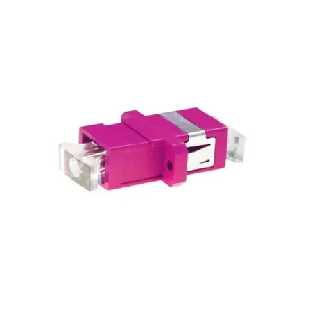 Adapter BKT FO, OM4, LC, duplex, violet, flange