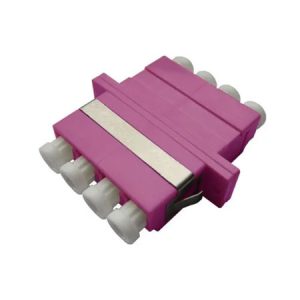 Adapter BKT FO, OM4, LC, quad, violet, flange
