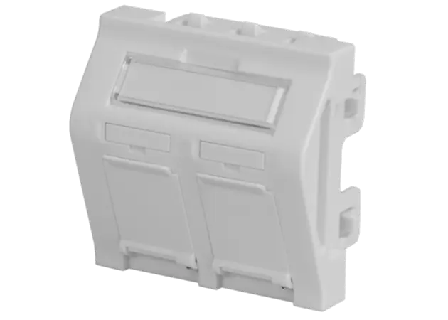 Angled adaptor BKT 2xRJ45 (45 x 45) descriptive field