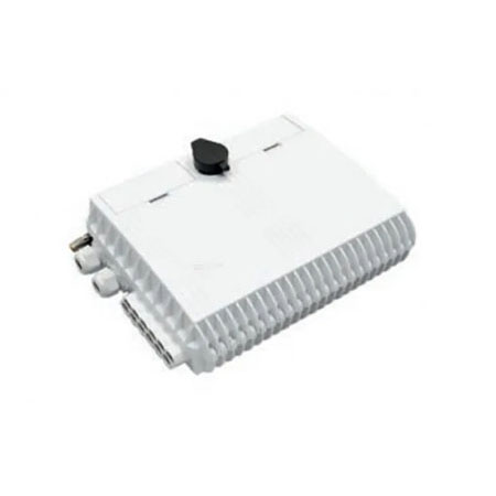 Fiber distribution box FDB-FP24ABna 24 SCsx, tilting panel with adapter plate and space for PLC SUS and 2x24 splices, ports: two-part 2 x 8-15mm, 1 x PG 8-16mm + 12x round drop 3-4mm + 4x 4-5 mmmm, IP65