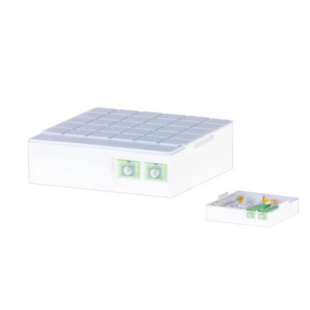 Wall outlet box BKT FTTH-2SX, 85x85x26xmm (width/depth/height), 2xSCsx/LCdx, plastic, not equipped, white