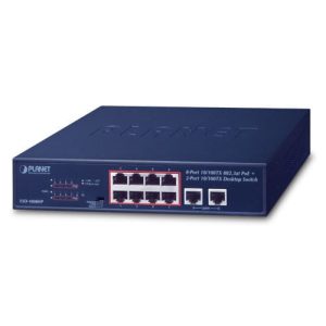 8-Port 10/100TX 802.3at PoE + 2-Port 10/100TX Desktop Switch (120 watts) FSD-1008HP