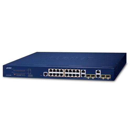 16-Port 10/100/1000T 802.3at PoE + 4-Port Gigabit TP/SFP Combo Managed Switch GS-4210-16P4C