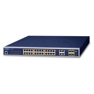 24-Port 10/100/1000T 802.3at PoE + 4-Port Gigabit TP/SFP Combo Managed Switch GS-4210-24PL4C