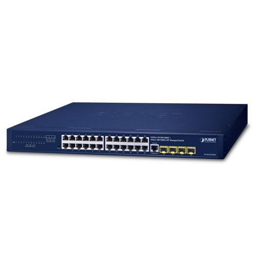 24-Port 10/100/1000T + 4-Port 100/1000X SFP Managed Gigabit Switch GS-4210-24T4S