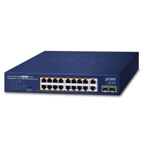 16-Port 10/100/1000T 802.3at PoE + 2-Port 10/100/1000T + 2-Port 1000X SFP Desktop Switch GSD-2022P