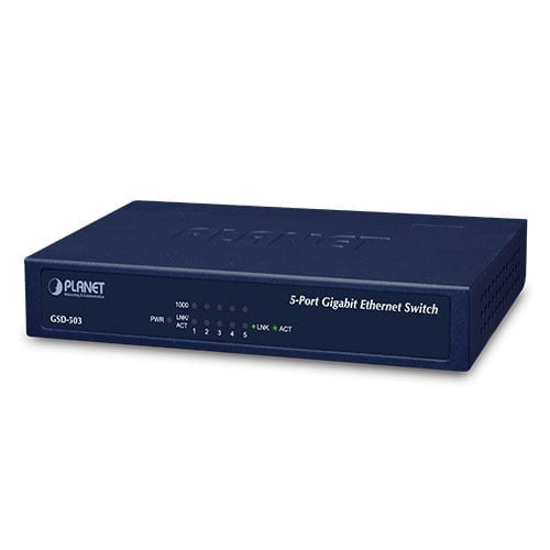 5-Port 10/100/1000BASE-T Gigabit Ethernet Switch GSD-503