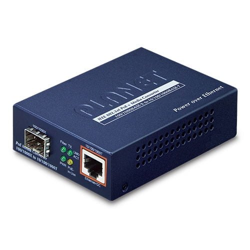 100/1000BASE-X to 10/100/1000BASE-T PoE+ Media Converter GTP-805A