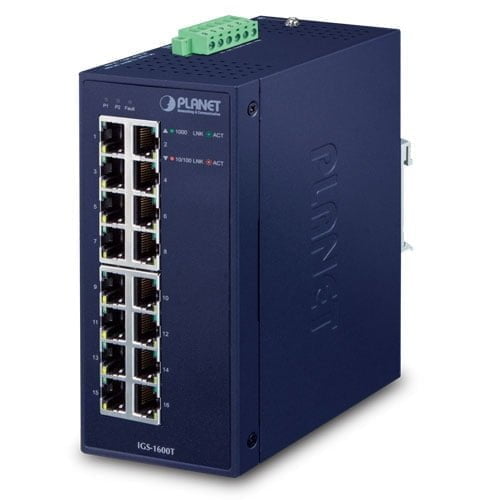 Industrial 16-Port 10/100/1000T Ethernet Switch IGS-1600T