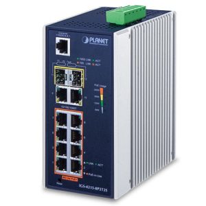 Industrial 8-Port 10/100/1000T 802.3at PoE + 2-Port 10/100/1000T + 2-Port 100/1000X SFP Managed Switch IGS-4215-8P2T2S