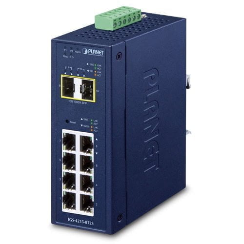Industrial L2/L4 8-Port 10/100/1000T + 2-Port 100/1000X SFP Managed Switch IGS-4215-8T2S