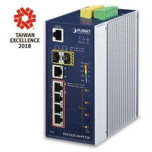 Industrial L2+ 4-Port 10/100/1000T 802.3bt PoE + 1-Port 10/100/1000T + 2-Port 100/1000X SFP Managed Switch IGS-5225-4UP1T2S