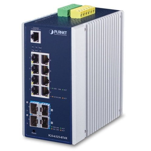 Industrial L3 8-Port 10/100/1000T + 4-Port 10G SFP+ Managed Ethernet Switch IGS-6325-8T4X