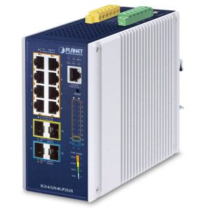 Industrial L3 8-Port 10/100/1000T 802.3bt PoE + 2-Port 1G/2.5G SFP + 2-Port 10G SFP+ Managed Ethernet Switch IGS-6329-8UP2S2X