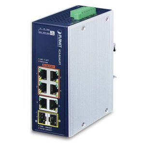 Industrial 4-Port 10/100/1000T 802.3bt PoE + 2-Port 10/100/1000T + 2-Port 100/1000X SFP Gigabit Ethernet Switch IGS-824UPT