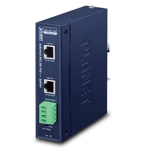 Industrial Single-Port 10/100/1000Mbps 802.3bt PoE++ Splitter IPOE-173S