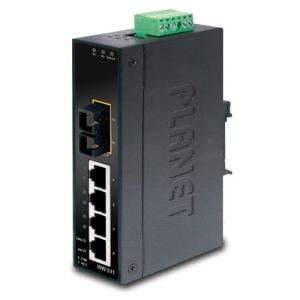 4-Port 10/100Base-TX + 1-Port 100Base-FX Industrial Fast Ethernet Switch (-10~60 degrees C operating temperature) ISW-511