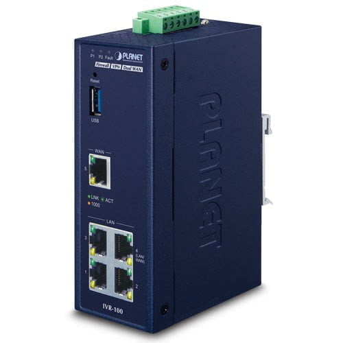 Industrial 5-Port 10/100/1000T VPN Security Gateway IVR-100