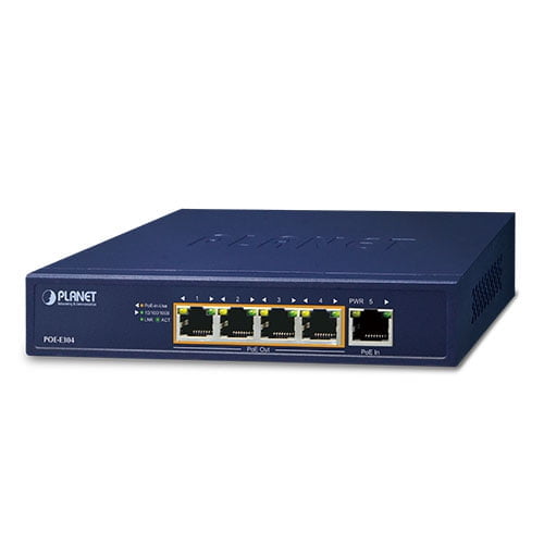 1-Port 802.3bt PoE++ to 4-Port 802.3af/at Gigabit PoE Extender POE-E304