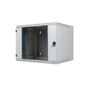 BKT wall hanging cabinet double section "TOP"  12U, 600/600/600 (W/D/H mm), RAL 7035 (welded frame-capacity 50 kg) metal/glass door