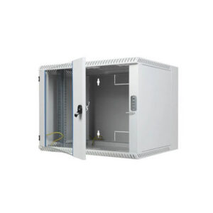 BKT wall hanging cabinet double section "TOP"  12U, 600/500/600 (W/D/H mm), RAL 7035 (welded frame-capacity 50 kg) metal/glass door