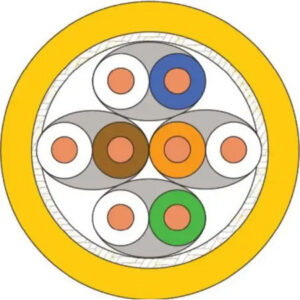 Cat.7 cable, S/FTP, BKT 695, LSHF-FR, solid wire, yellow, B2ca -s1a,d1,a1 (500m)