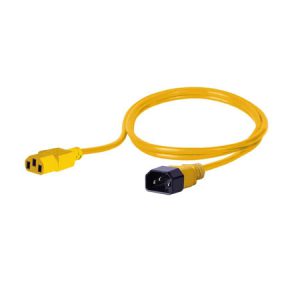 BKT power Cable - socket IEC 320 C13 10A, plug IEC 320 C14 10A, 3 x 1,0 mm2 yellow 1,5m