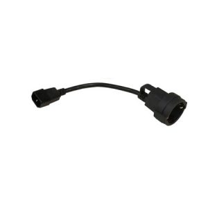 BKT power Cable/adapter  - socket DIN49440(Schuko) 10A, plug IEC 320 C14 10A, 3 x 1,5 mm2 black 0,3m