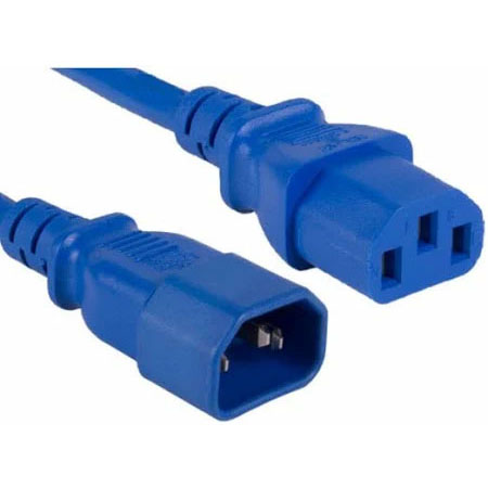 BKT power Cable - socket IEC 320 C19 16A, plug IEC 320 C20 16A, 3 x 1,5 mm2 blue 1,5m