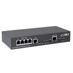 EC335t - Environmental controller (4 sensors, 4 dry contact inputs, 2 outputs 12V/250mA, optional extension modules). The EA314t 19'' 1U bracket needs to be ordered separately.