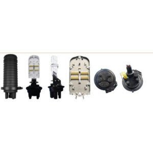 FO Closure CSC-4A (compact) 72-168 fibers, includes 3 trays 24 splices,1 oval port,  4 round ports, all ports heatshrinks,wall mounting bracket