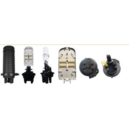 FO Closure CSC-4A (compact) 72-168 fibers, includes 3 trays 24 splices,1 oval port,  4 round ports, all ports heatshrinks,wall mounting bracket