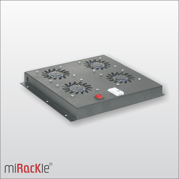 Unitate ventilatie 19inch, 2 ventilatoare cu termostat si buton ON/OFF - FANR 2