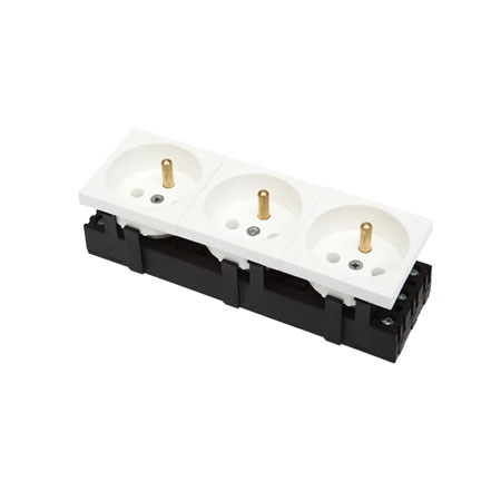 Socket BKT 3x(2P+T) 6 modules M45 white
