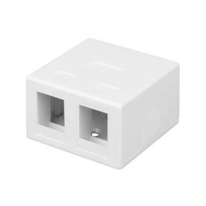 Mini surface mount box 2x RJ45 module, keystone, white
