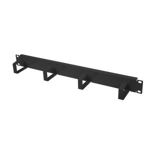 BKT metal Cable organiser 19" - with metal ears RAL 9005 BLACK 1U