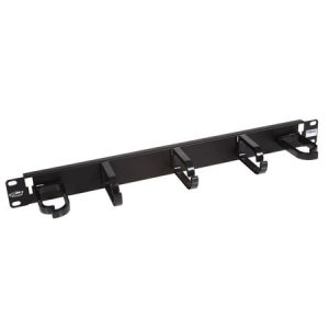 BKT metal Cable organiser 19" - with plastic ears RAL 9005 BLACK 1U