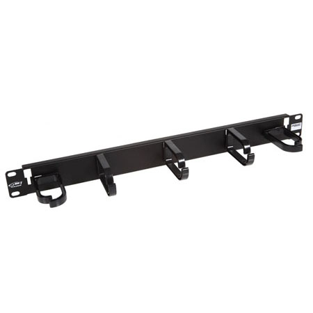 BKT metal Cable organiser 19" - with plastic ears RAL 9005 BLACK 1U