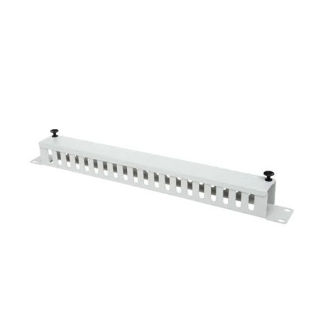 BKT metal Cable organiser/holder with grommets 19"/2U RAL 7035 (metal holder with Cable gland)